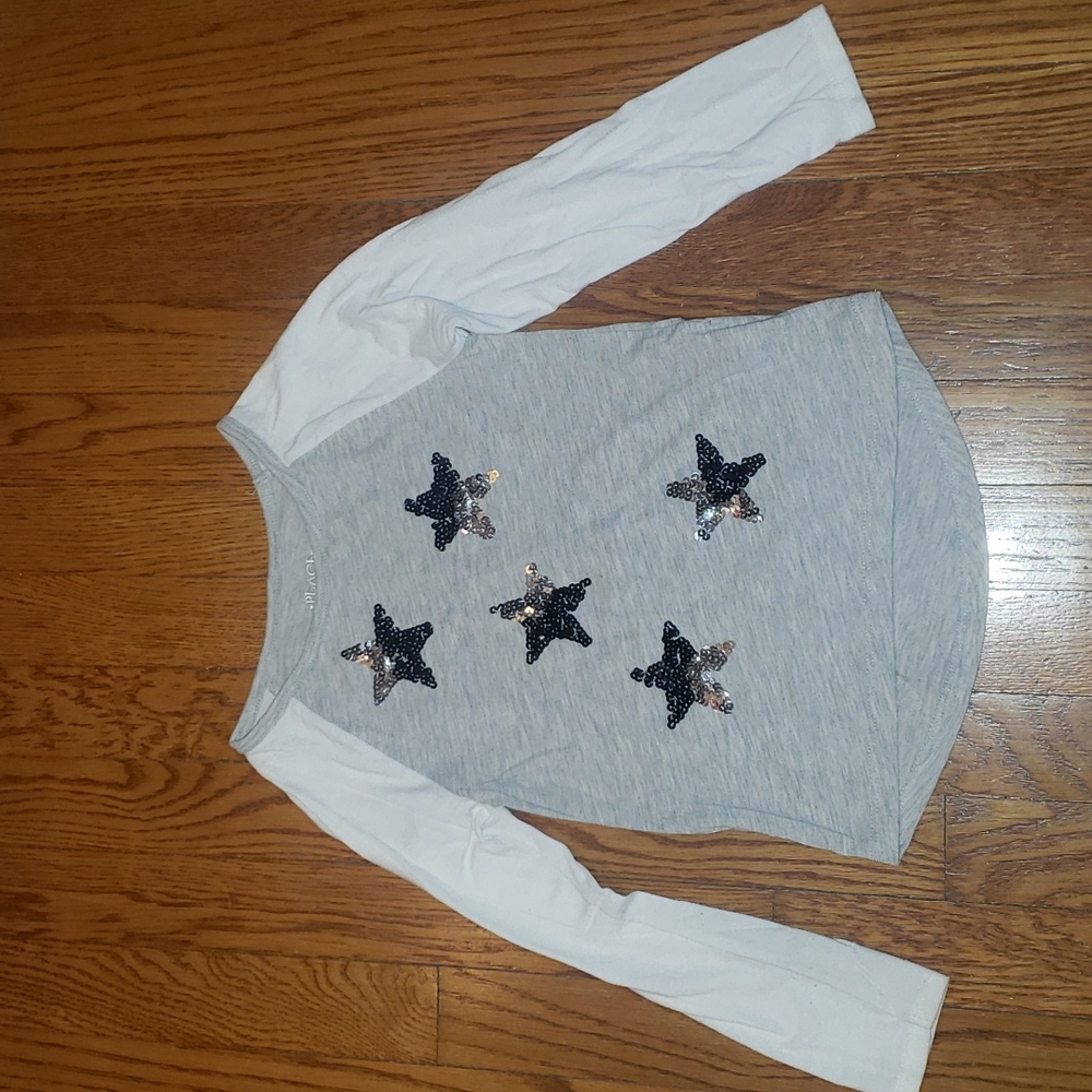 💖Sequined Star Ringer Tee Size 5-6